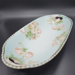 Moschendorf Bavaria Pink Rose Fine China Celery Dish